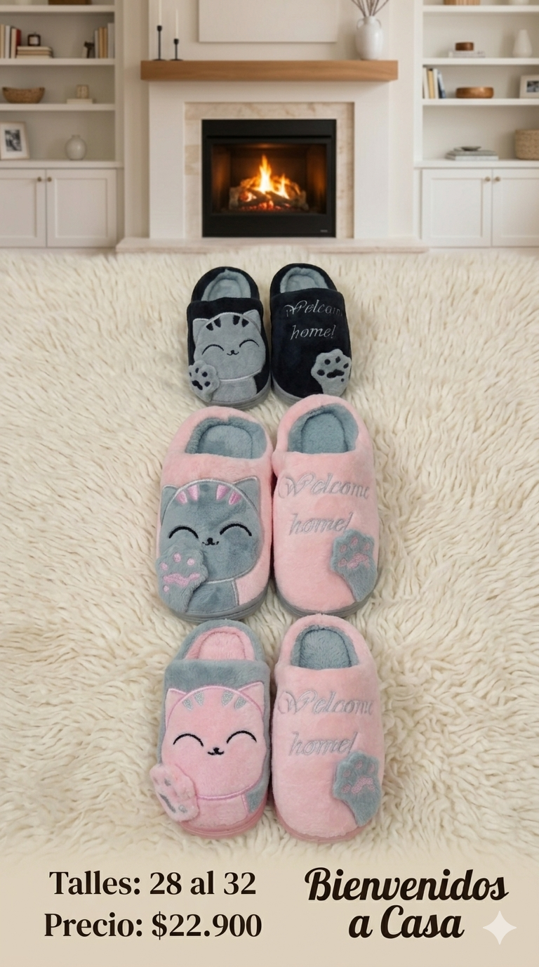 Pantufla Gatito Gome Niños